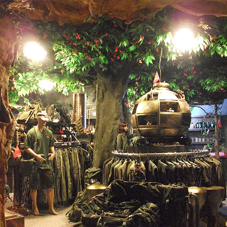 香港軍味兒服飾包柱仿真樹連鎖工程